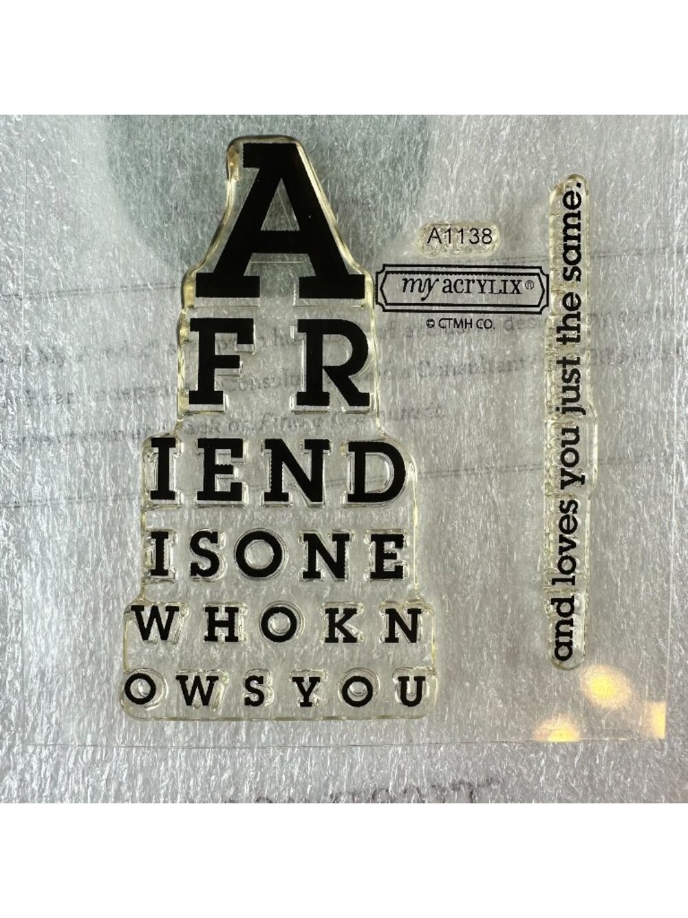 Close To My Heart Card Chatter- Focus On A Friend My Acrylix a1138